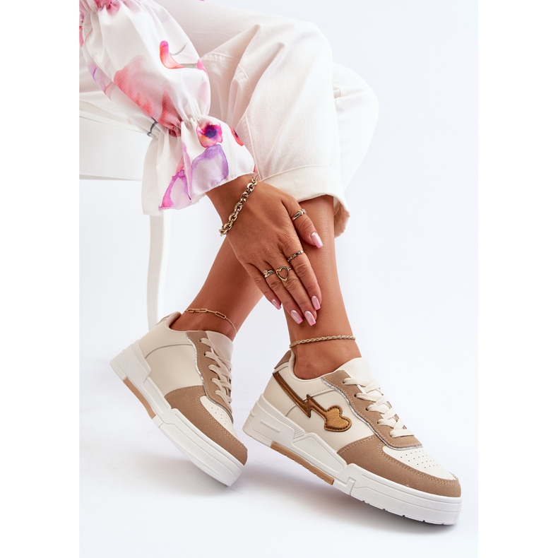 Platform sneakers til kvinder Beige Zeparine 1