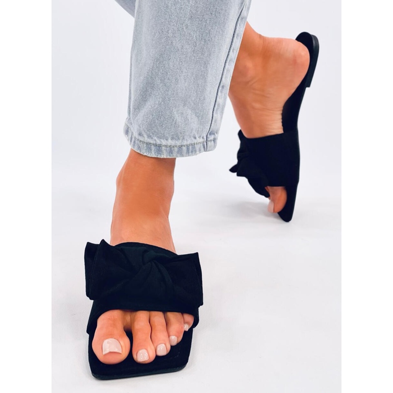 Nisha Black Square Sole Slides sort 1