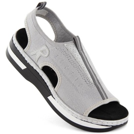 Komfortable slip-on sandaler Rieker W RKR686 metallic 1