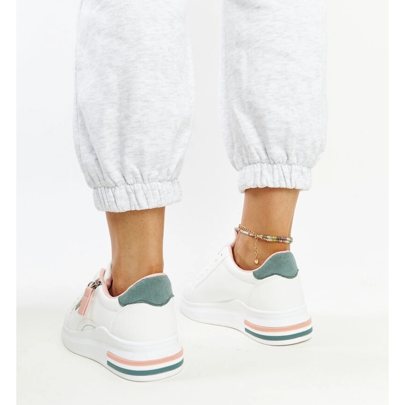 Inna Hvide sneakers med grønne indlæg Anaunia 1