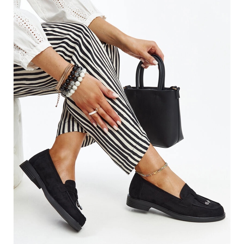 Vinceza loafers i sort ruskind 1