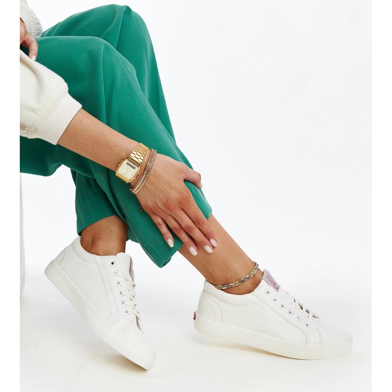 Hvide øko-læder Cross Jeans sneakers til kvinder 1