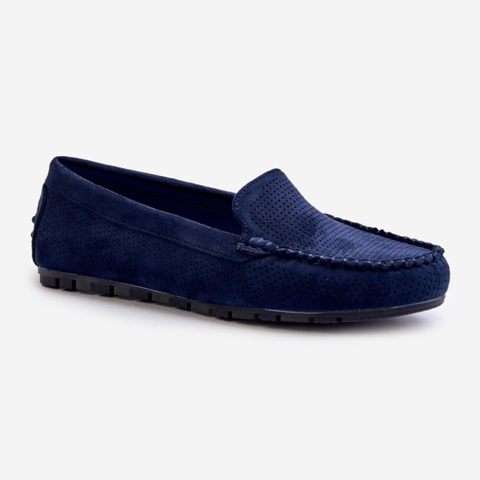 Dame ruskindsmokkasiner Navy Blue Ranica blå 1