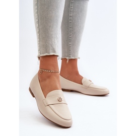 Kvinders fladhælede mokkasiner Beige Sylvaine 2