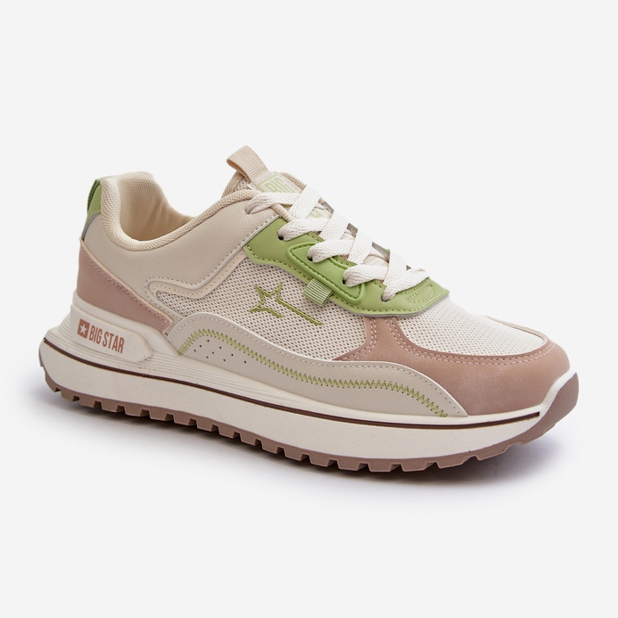 Big Star damesneakers NN274A091 Beige og grøn 2