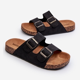 Herre-flip-flops med korksål, Black Rosawia sort 1