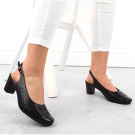 Helt gennembrudte sorte sandaler til kvinder Sergio Leone SK179 2