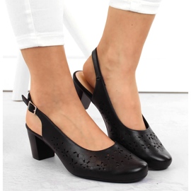 Helt gennembrudte sorte sandaler til kvinder Sergio Leone SK179 3