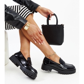 Sorte læder loafers 1