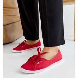 Røde slip-on sneakers i Knudsen øko læder 1