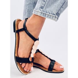 Ennes Sorte sandaler med gulddekoration 2