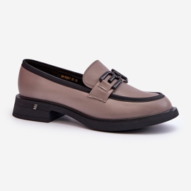 Vinceza Elegante lædermokkasiner til kvinder, mørk beige triana grå 2