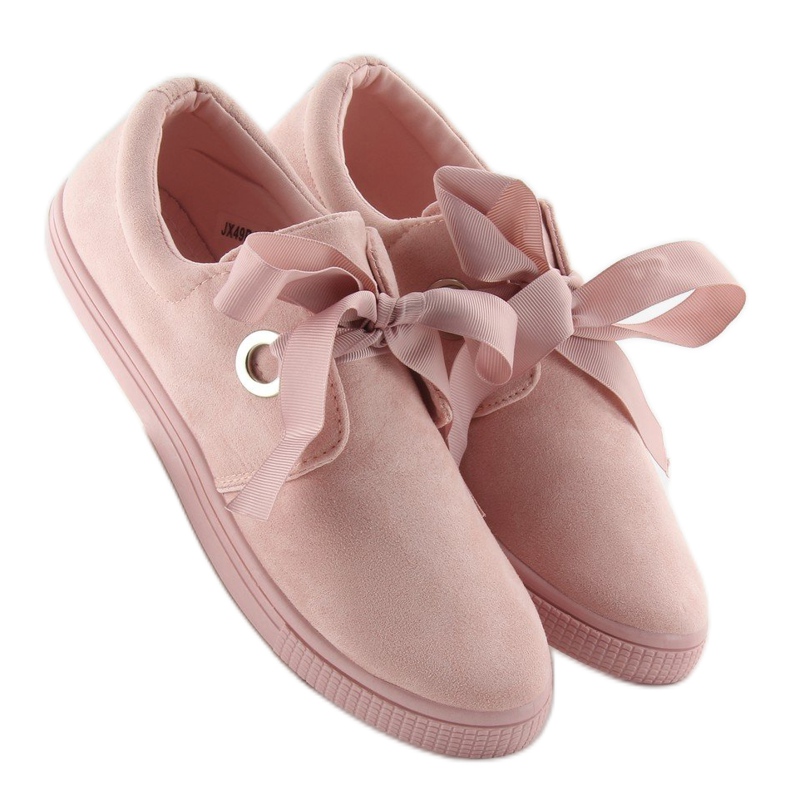 Sneakers bundet med et bånd JX49 pink lyserød 1