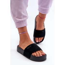 Ruskindsflip-flops til kvinder Big Star NN274A670 Sort 4