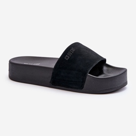 Ruskindsflip-flops til kvinder Big Star NN274A670 Sort 1