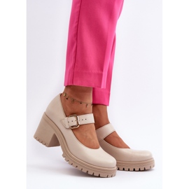 Zazoo 20166 beige læderpumper 2