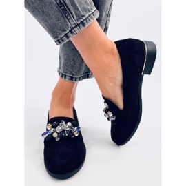 Anselme Sorte loafers med sten 1