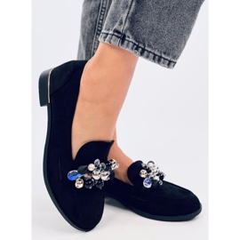Anselme Sorte loafers med sten 2