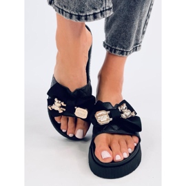 Brandis Bamse-flip-flops i sort guld 1