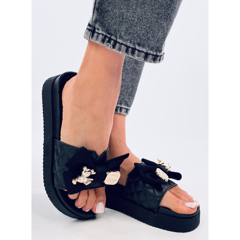 Brandis Bamse-flip-flops i sort guld 2