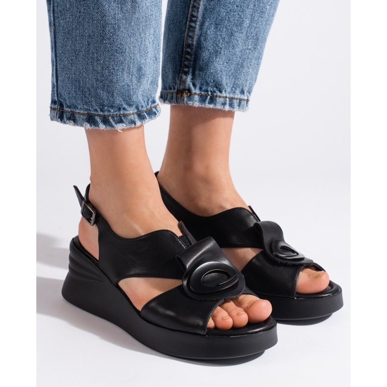 Goodin Komfortable sorte sandaler til kvinder 2