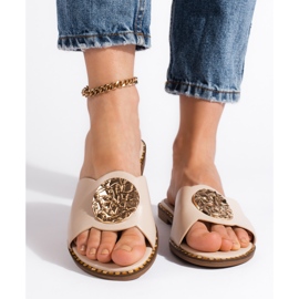 Goodin Elegante beige flip-flops til kvinder 1