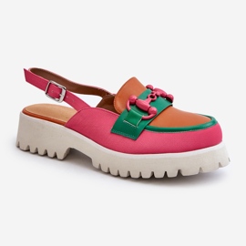 S.Barski Damesandaler med flade hæle med dekoration Orange D&amp;A MR38-656 2