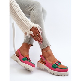 S.Barski Damesandaler med flade hæle med dekoration Orange D&amp;A MR38-656 1