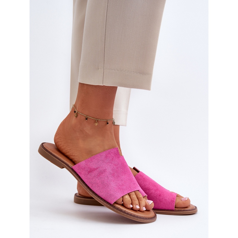 Suede flip-flops til kvinder Fuchsia Amite lyserød 2