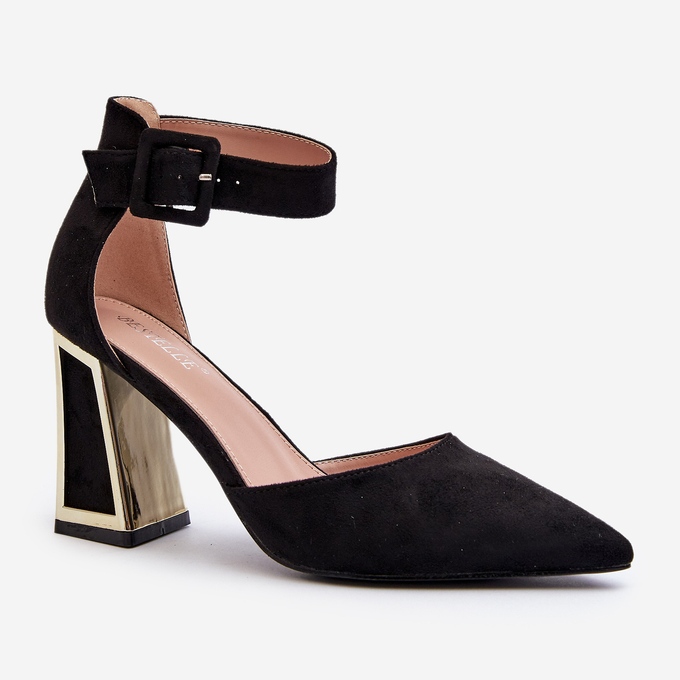 Suede Pumps på en højhælet sort Lodho 2