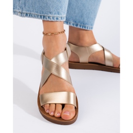 Slip-on sandaler i guld til kvinder gylden 2