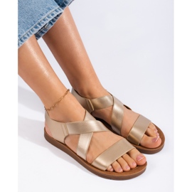 Slip-on sandaler i guld til kvinder gylden 1