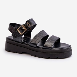 Damesandaler med chunky sål, sort Nicarda 1