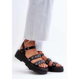 Dame dekorerede sandaler Eco Læder Sort Arcida 2