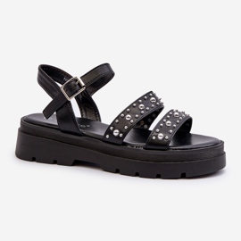Dame dekorerede sandaler Eco Læder Sort Arcida 1