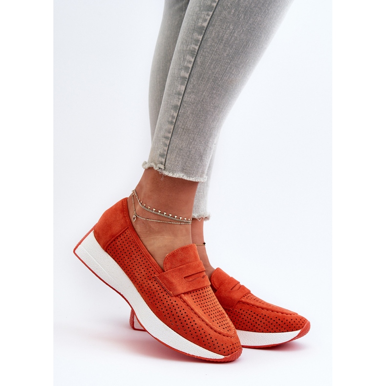 Dame Eco Ruskind Platform Moccasins, Orange Inesqua 2