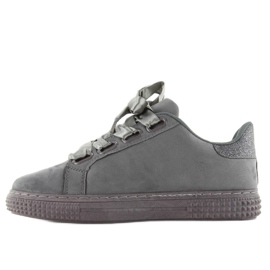 Satin sneakers 16-535 Grå snørebånd 1