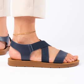 Blå slip-on sandaler til kvinder 3