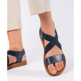 Blå slip-on sandaler til kvinder 2