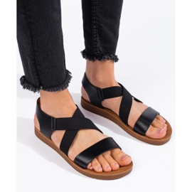 Sorte slip-on sandaler til kvinder 1