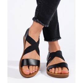 Sorte slip-on sandaler til kvinder 2