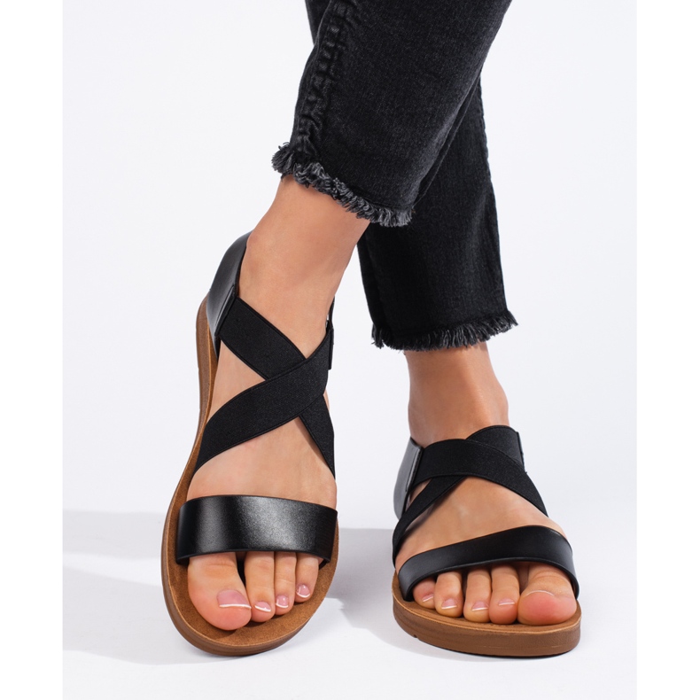 Sorte slip-on sandaler til kvinder 2