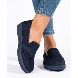 Marineblå slip-on sneakers 2