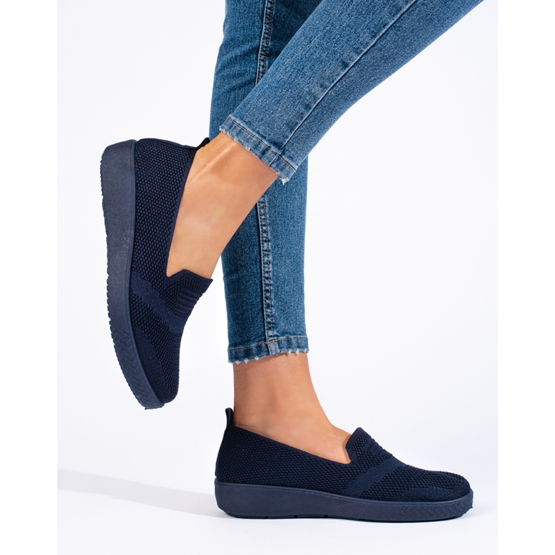 Marineblå slip-on sneakers 1