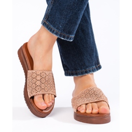 Pink platform flip-flops til kvinder lyserød 1