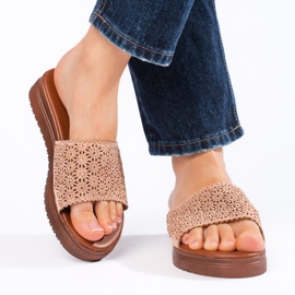 Pink platform flip-flops til kvinder lyserød 2