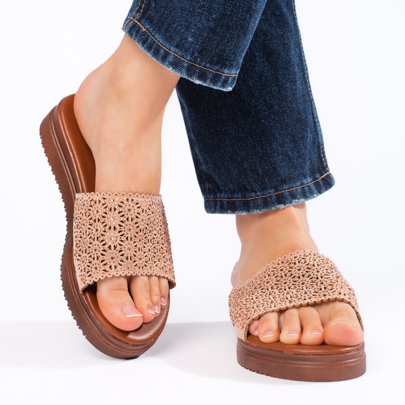Pink platform flip-flops til kvinder lyserød 2