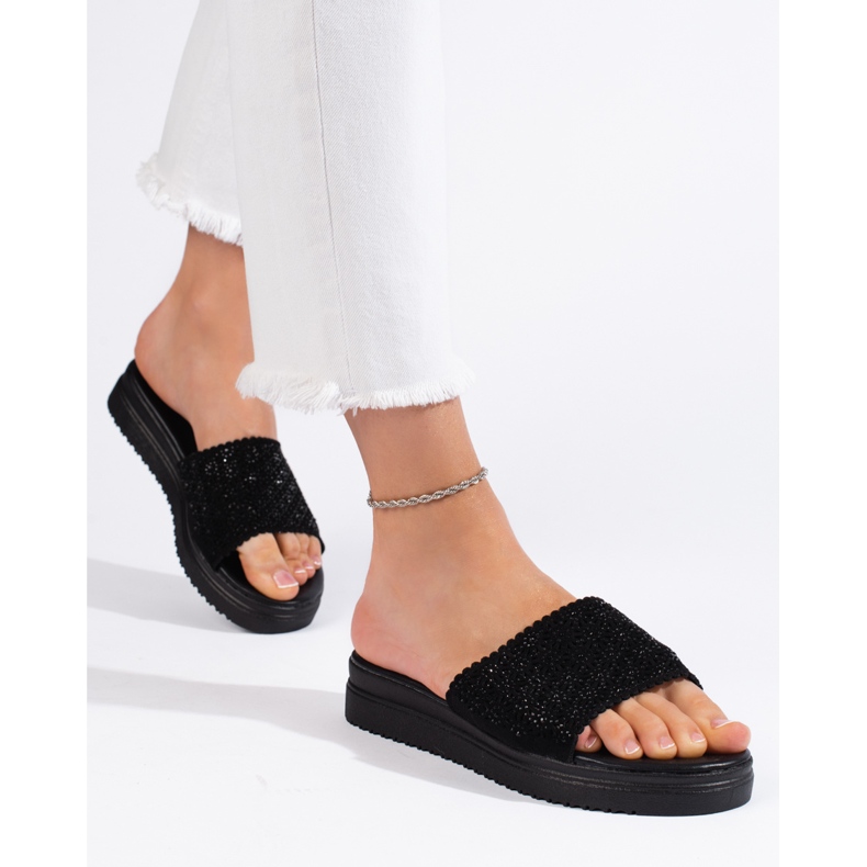 Sorte platformsflip-flops til kvinder 2