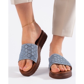 Blå platformsflip-flops til kvinder 2