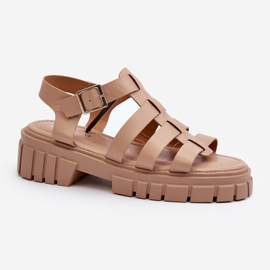 Romansandaler til kvinder Beige Rosarose 2